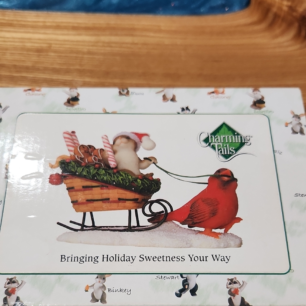 Fitz and Floyd Red and Brown Holiday Decor Sleigh